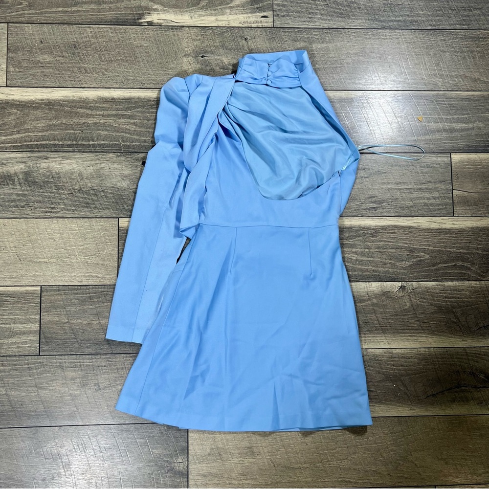 MISHA COLLECTION Asymmetrical Sky Blue Dress - Picture 6 of 7